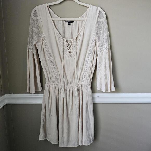 American Eagle Outfitters Dresses & Skirts - American Eagle Outfitters Beige Lace Detail Dress Medium
